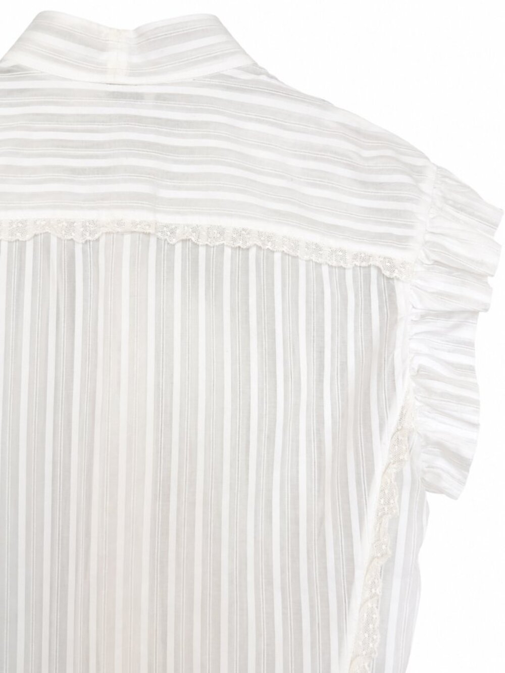 Sonia Rykiel Paris White Bow Tie Flutter Sleeve Blouse – Size 40 - Picture 5 of 6